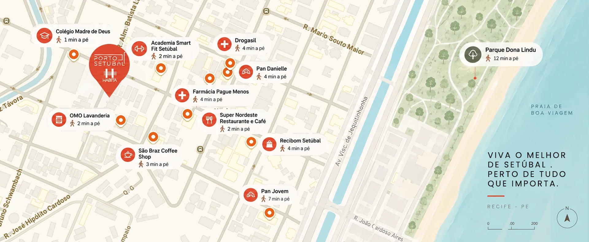 Mapa de localização do Porto Setúbal em Setúbal, Recife